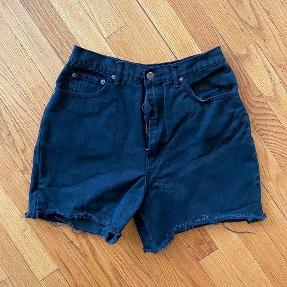 Vintage Braxton Cut-offs, High Waisted Black Jean Shorts - Picture 1 of 4